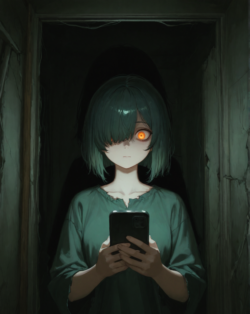 目隠れボブ子、心霊アプリで廃虚探索