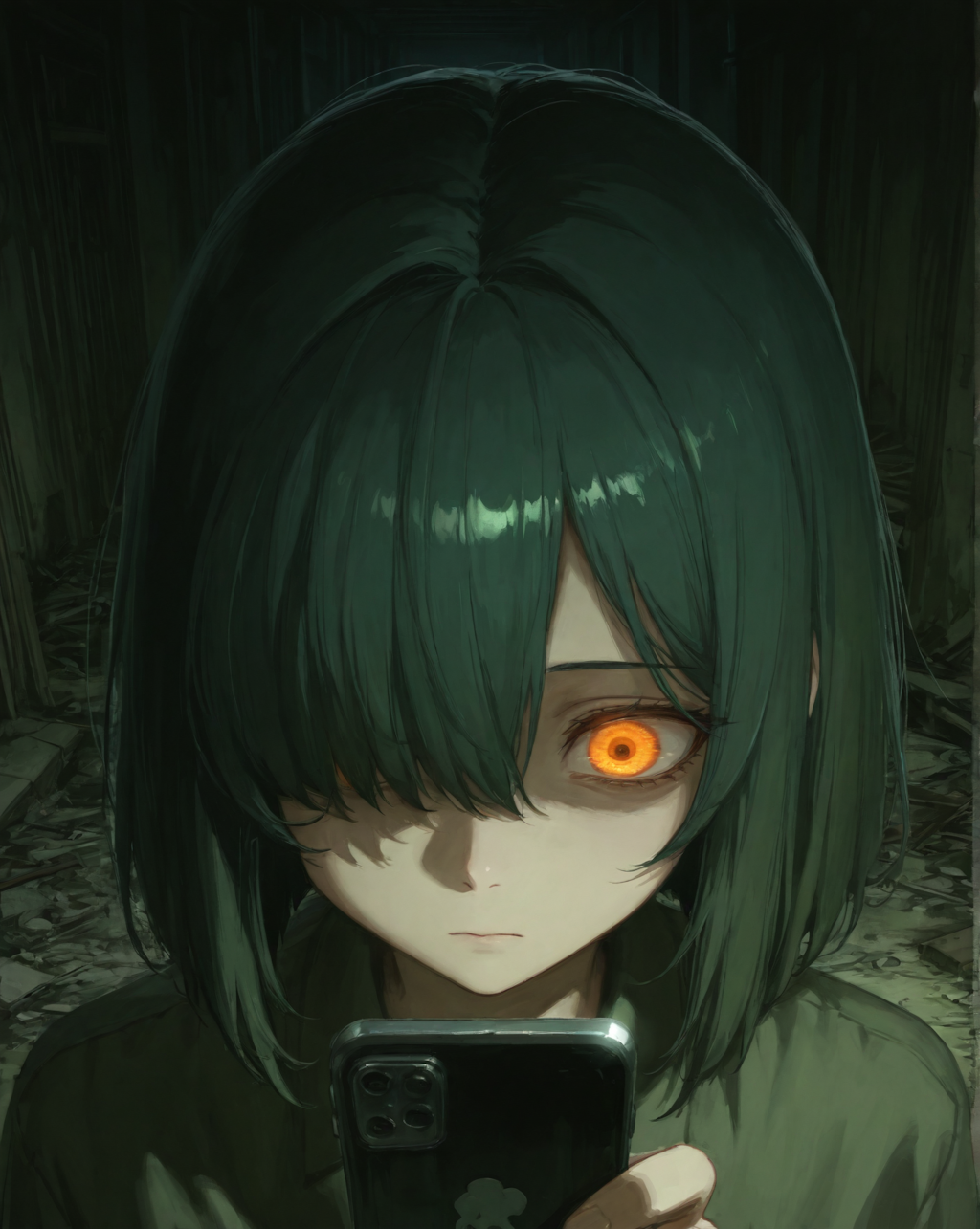 目隠れボブ子、心霊アプリで廃虚探索