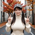 萌え袖娘DE紅葉狩り 4枚目