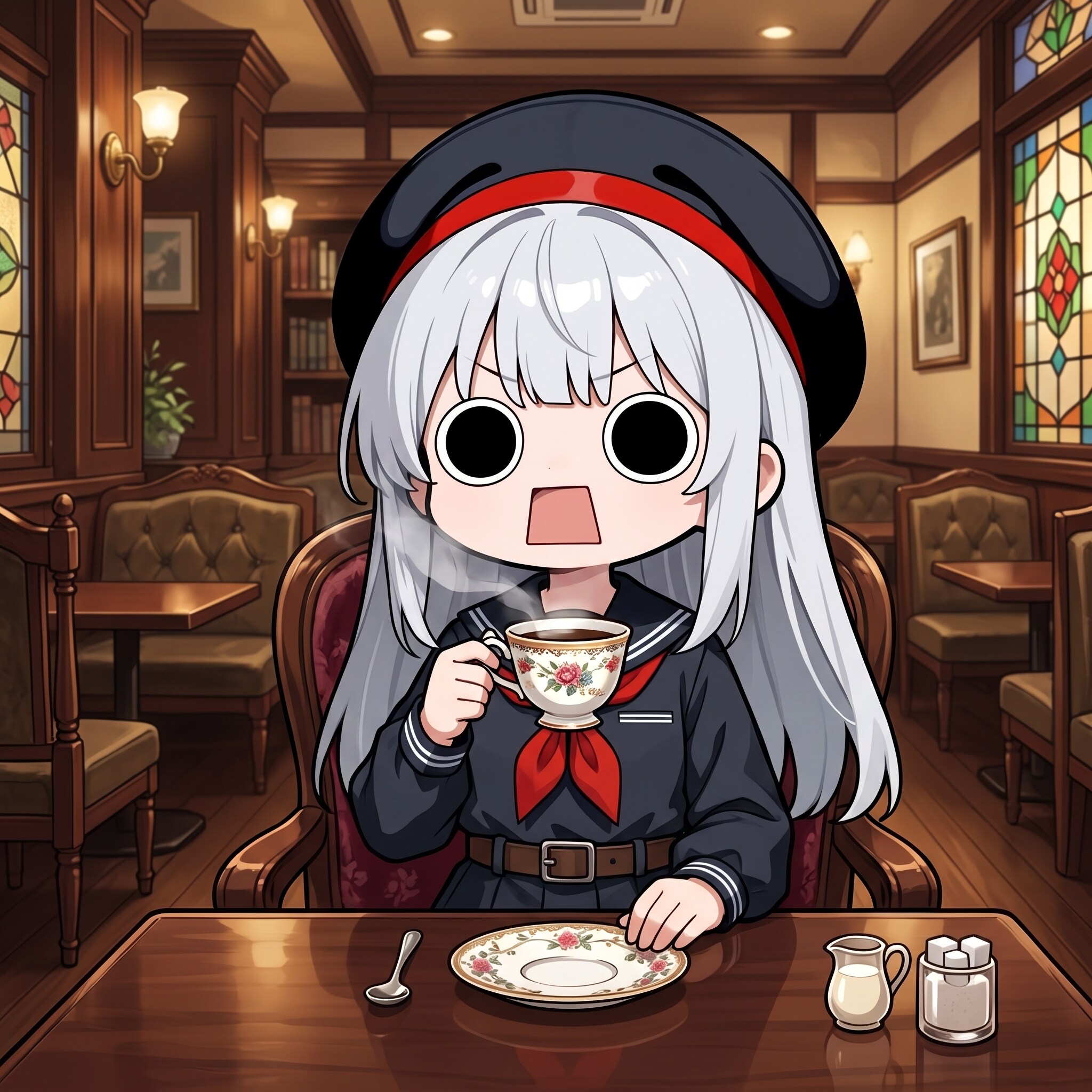 レトロ喫茶で珈琲を嗜むえらいこっちゃ嬢 | の人気AIイラスト・グラビア