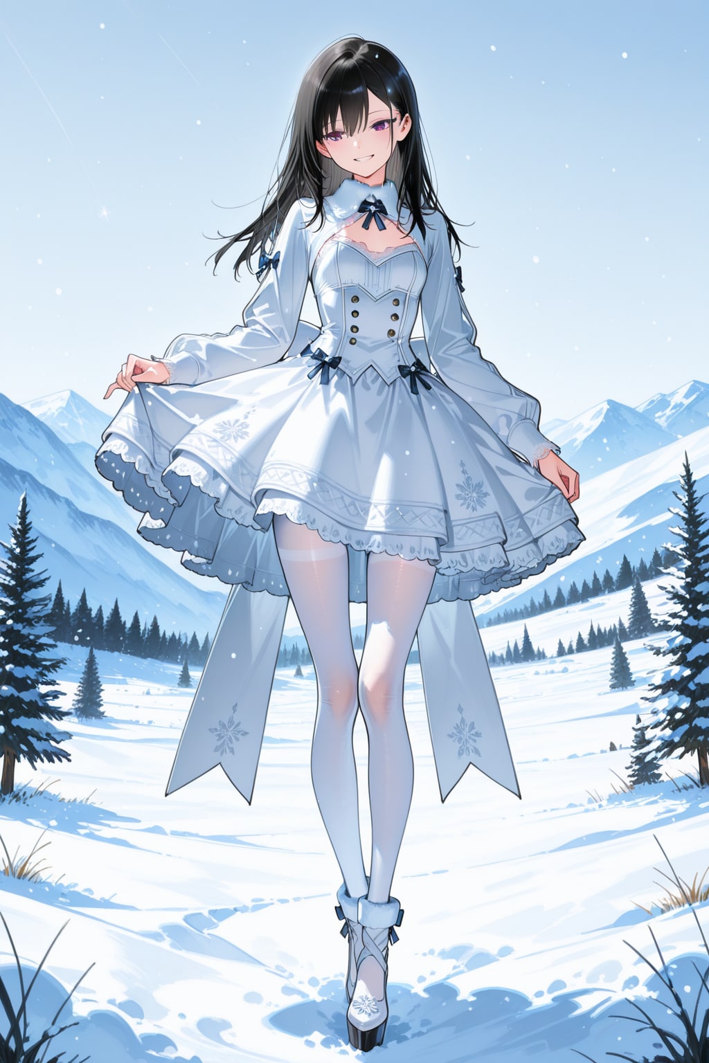 雪原で全身タイツ | の人気AIイラスト・グラビア