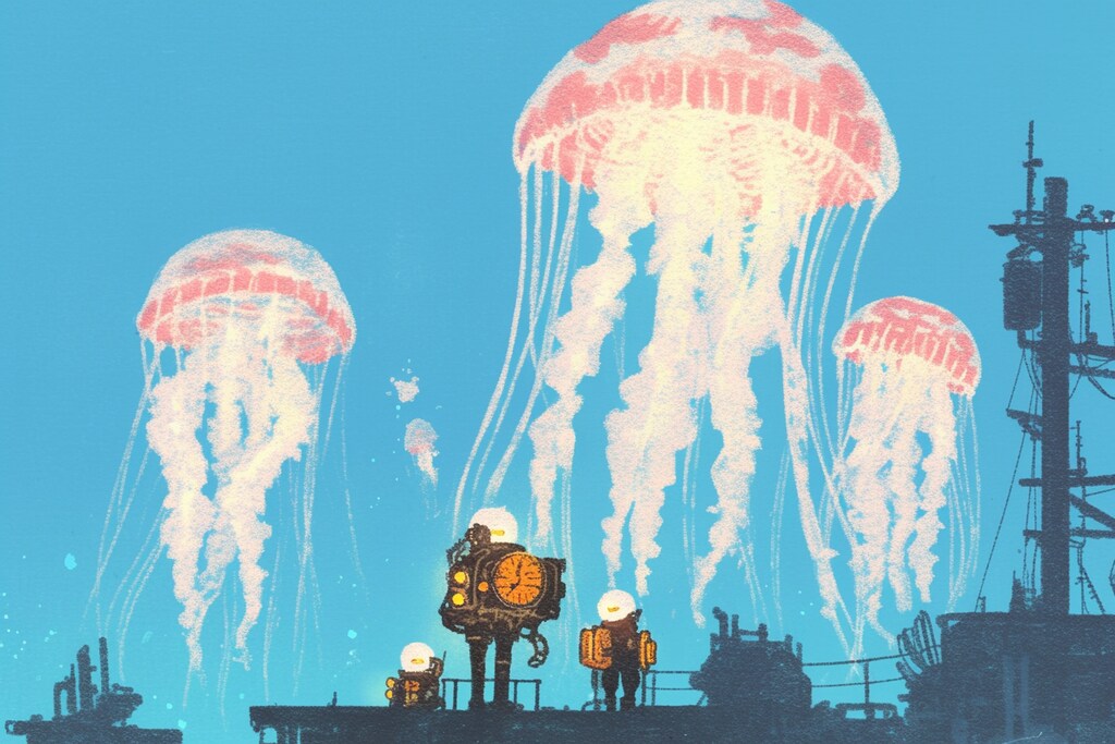 時計 vs クラゲ