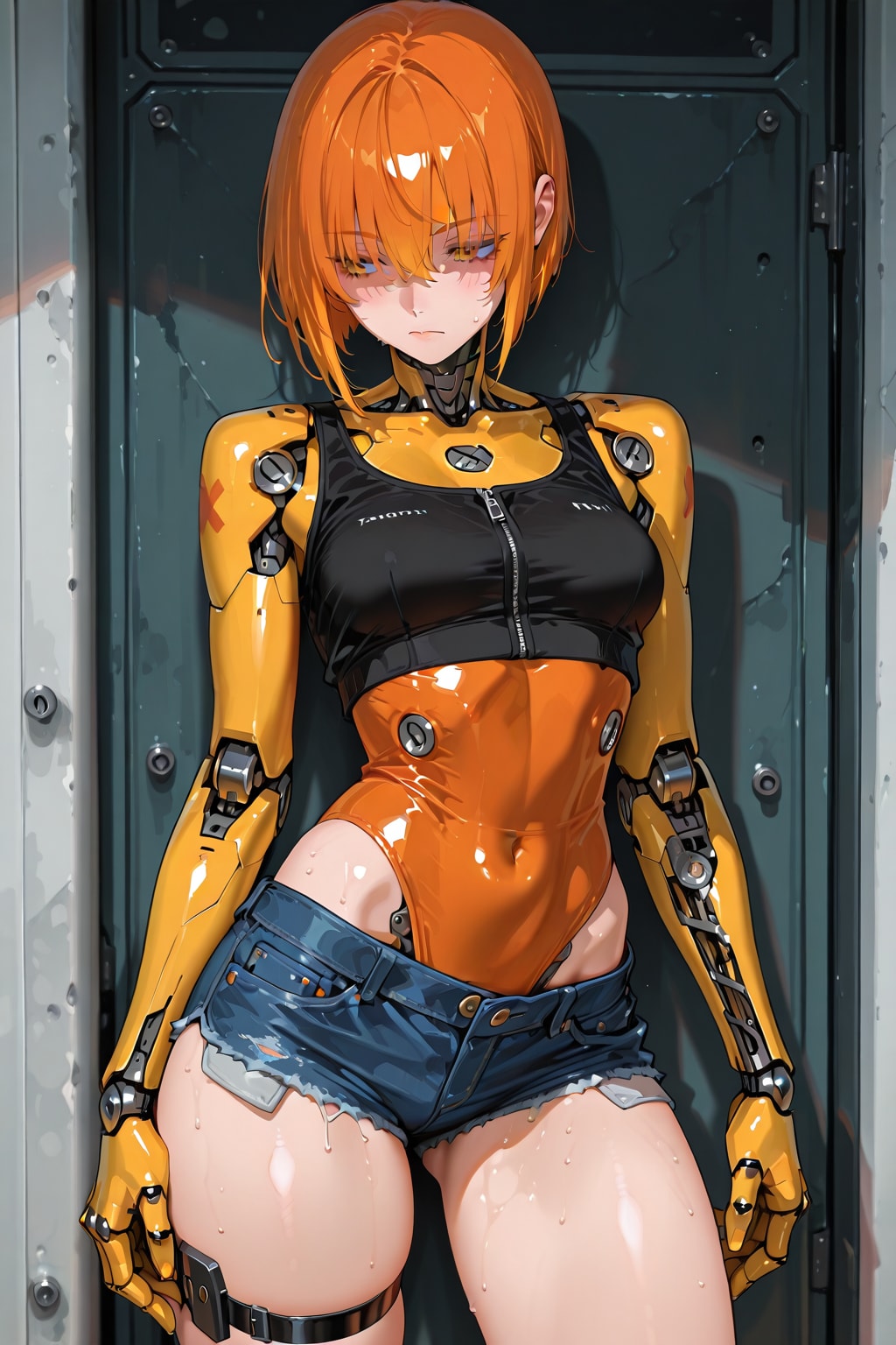 ホットパンツを履いたサイボーグ少女