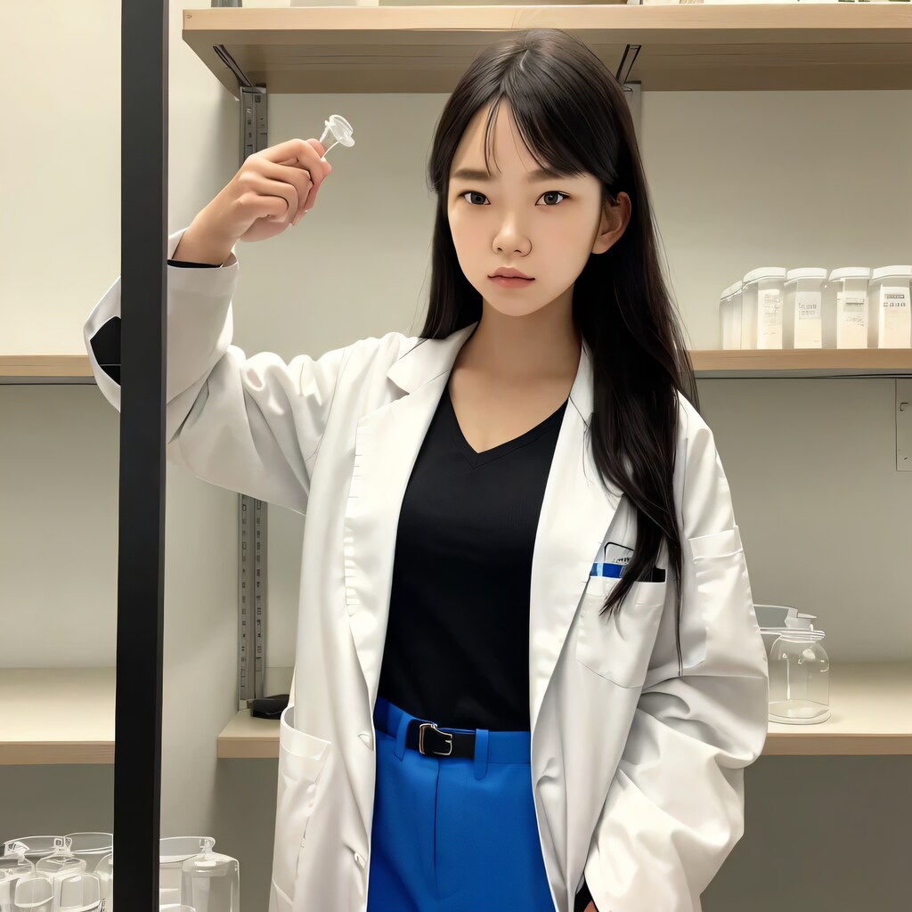 黒髪ロングで白衣の美女１１２