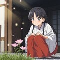 巫女さんとお花 4枚目