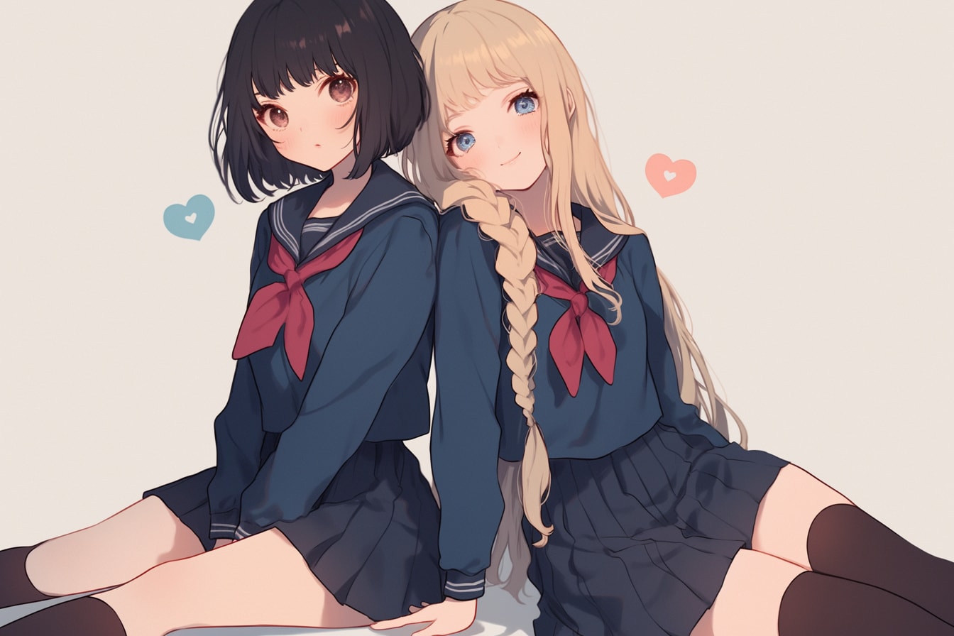 二人のJK331 | の人気AIイラスト・グラビア