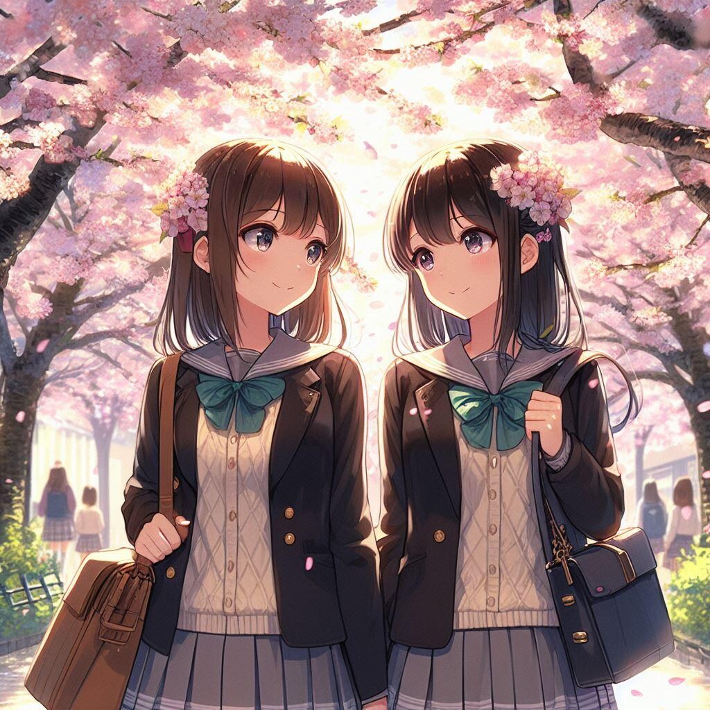 姉妹でお花見