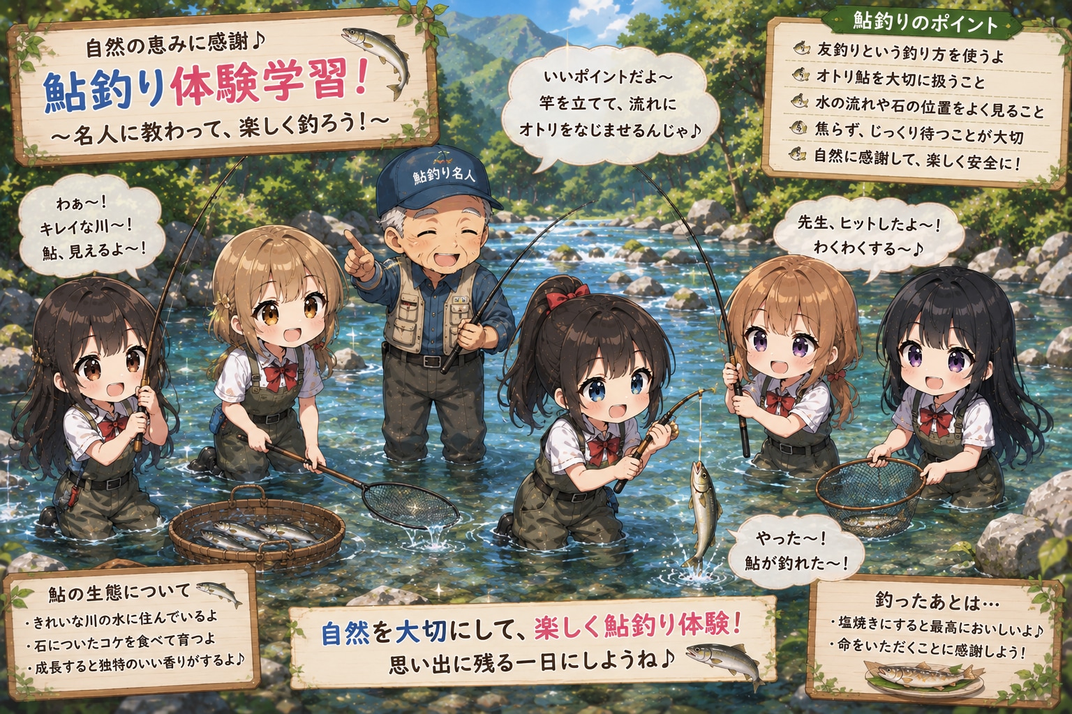 鮎釣り体験学習！３