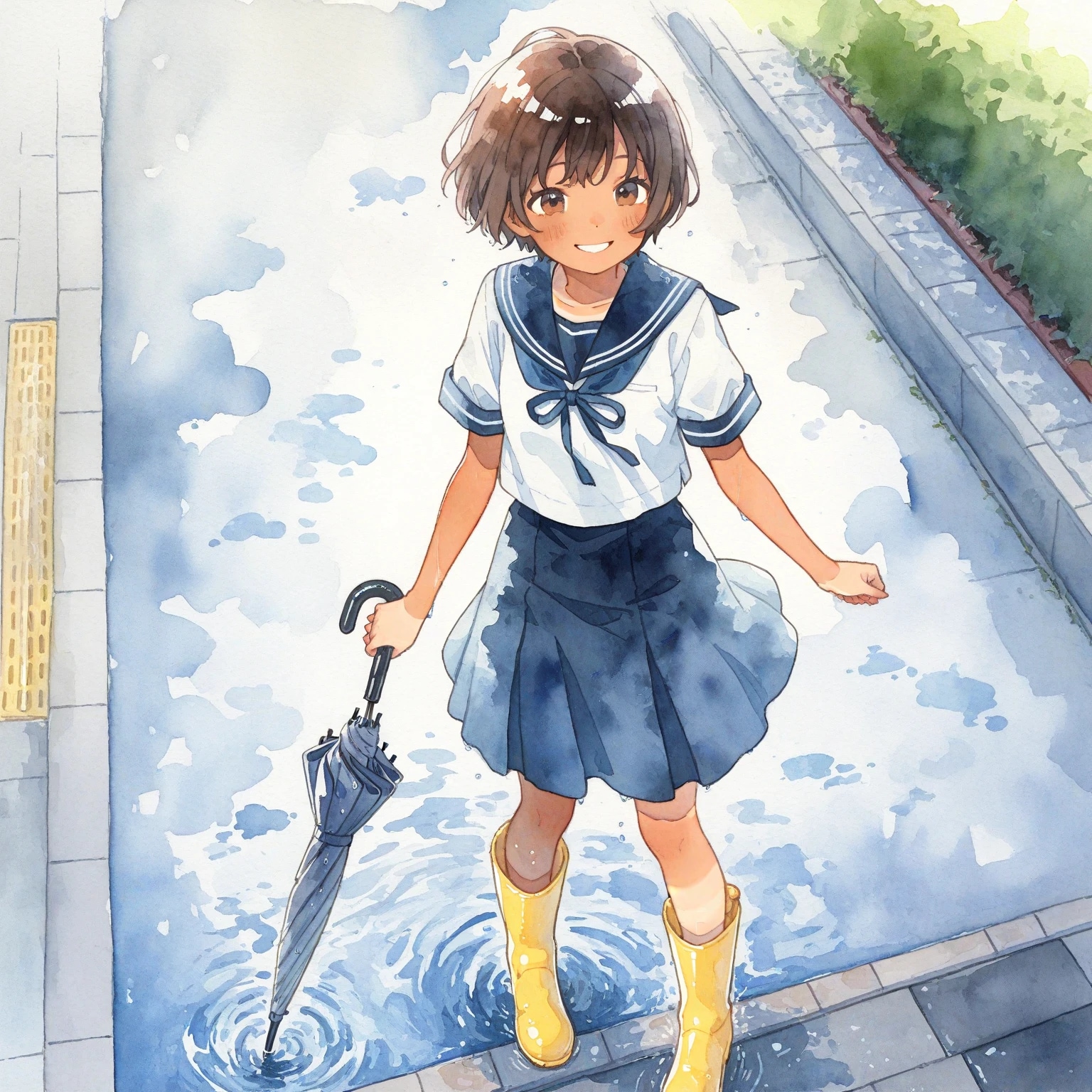清瀬こむぎと雨上がり | の人気AIイラスト・グラビア