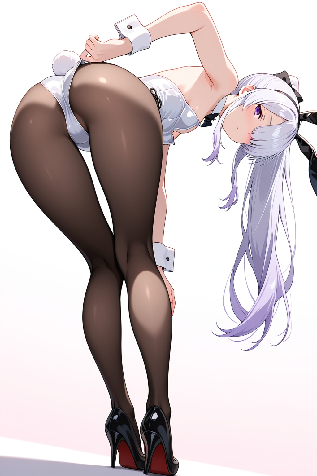 メカクレ薄紫髪ちゃん63『喰い込み直しポーズ』