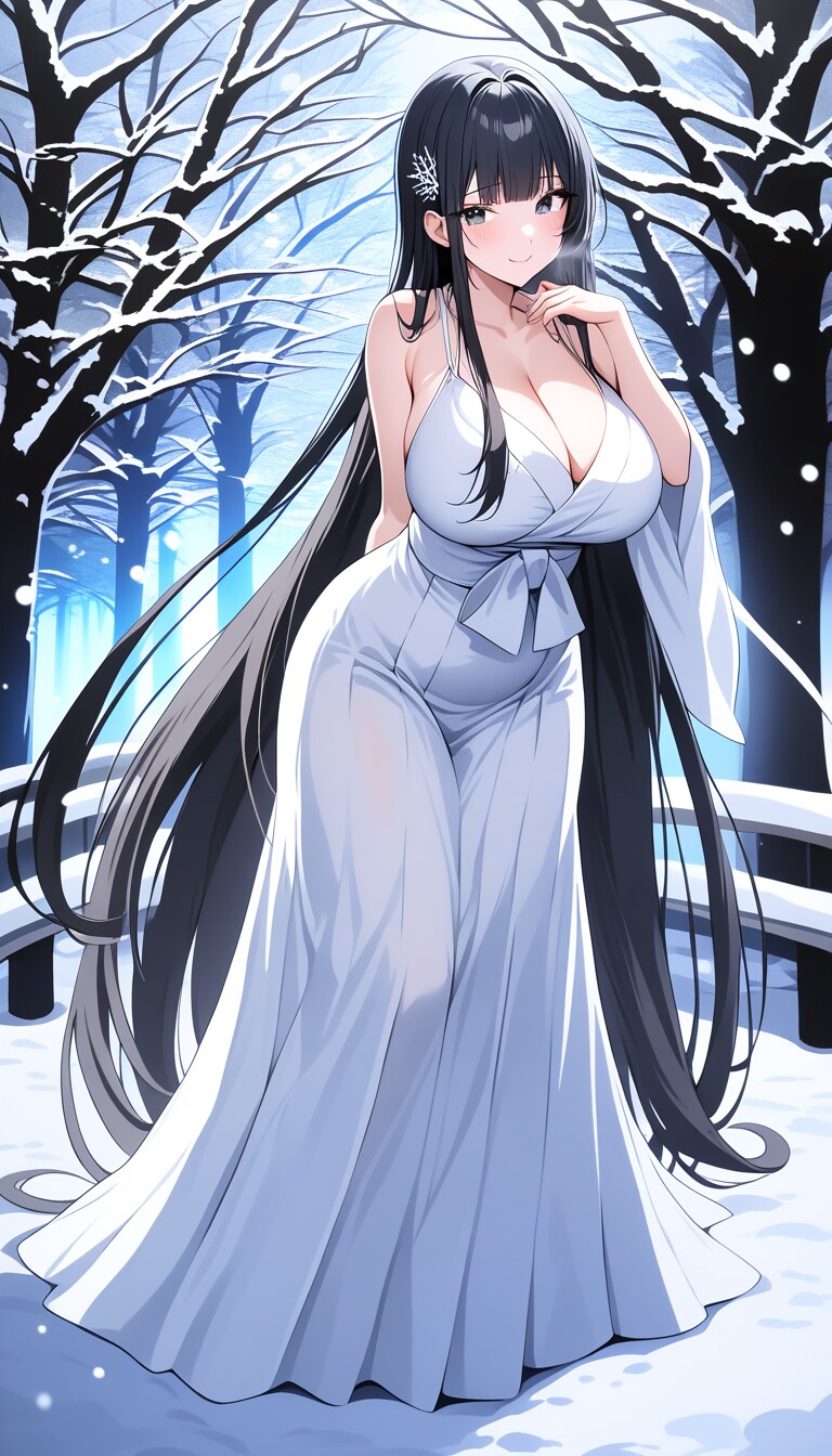 雪の人､雪女子の紅潮、