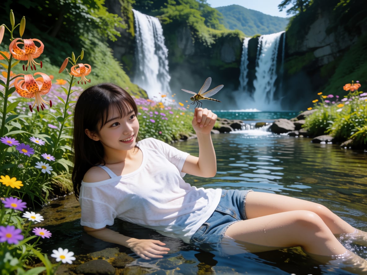 渓流でまったりと涼
