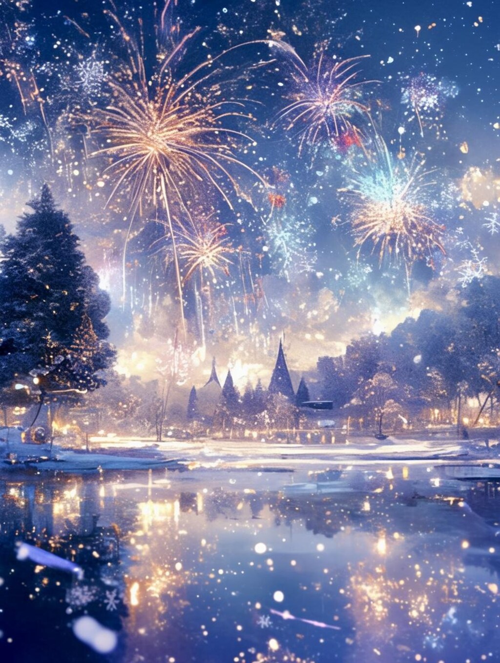 くま娘と冬の花火🐾