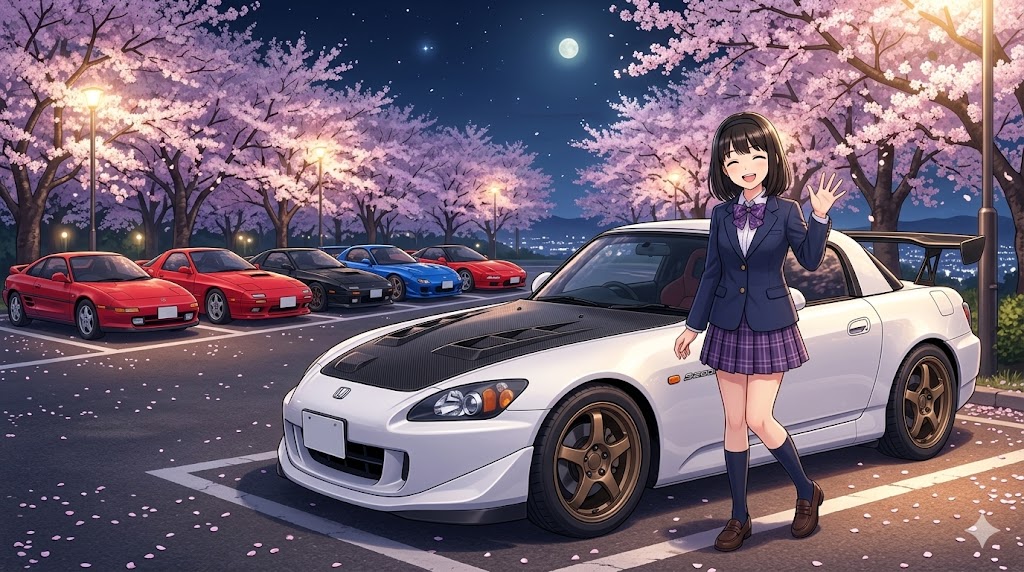 夜桜とS2000