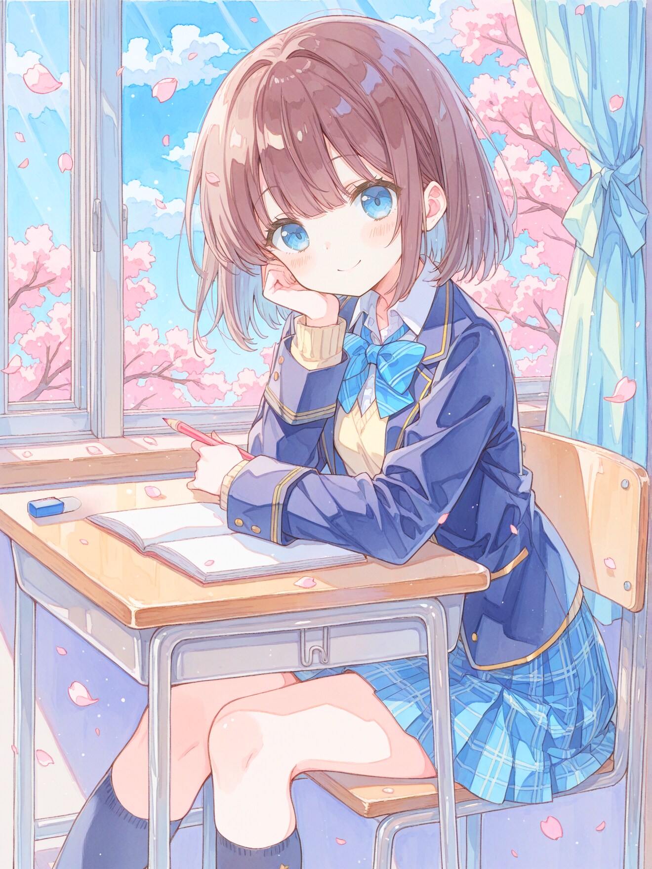 教室に春が来た | の人気AIイラスト・グラビア