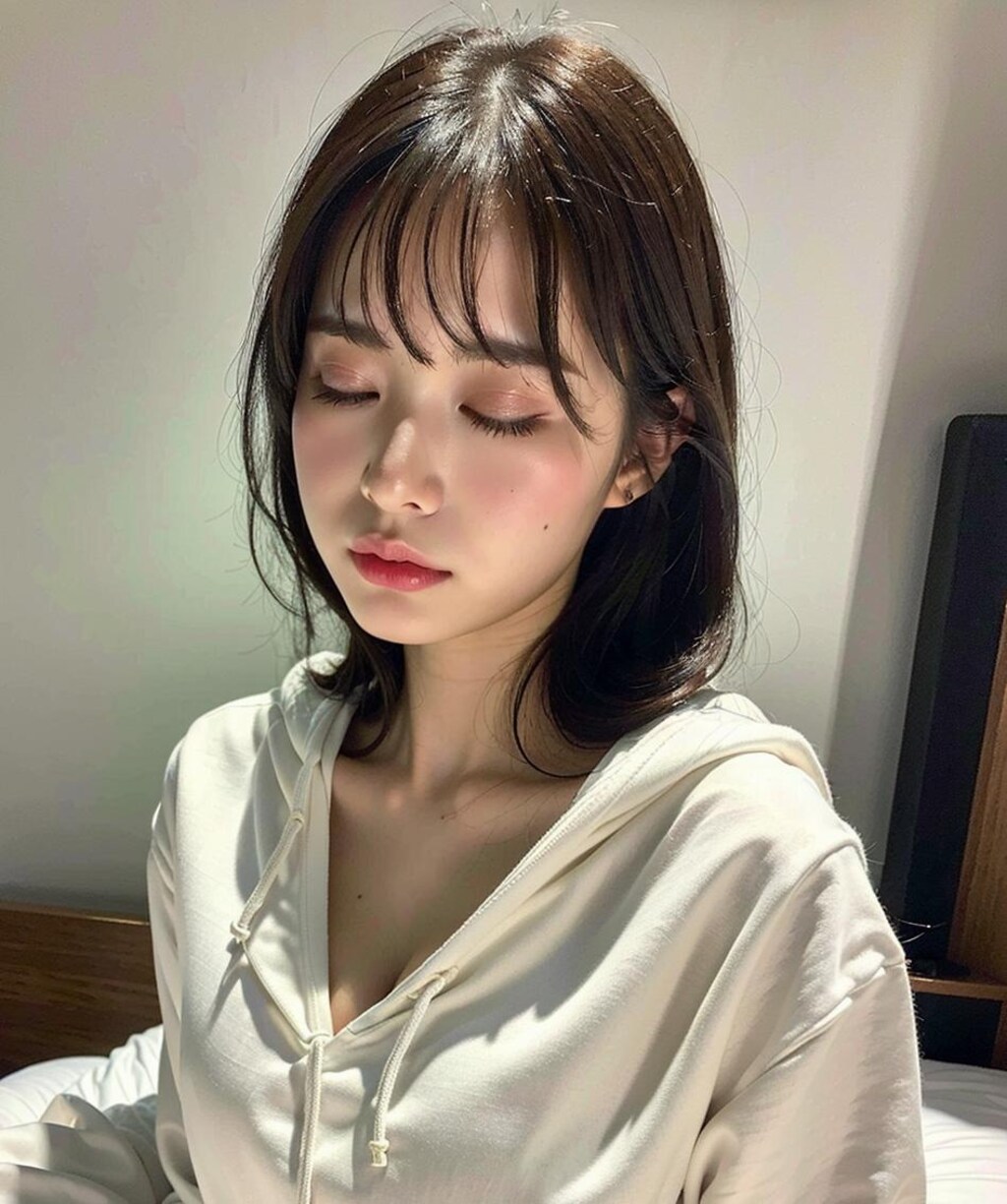 眠そうにしてる彼女