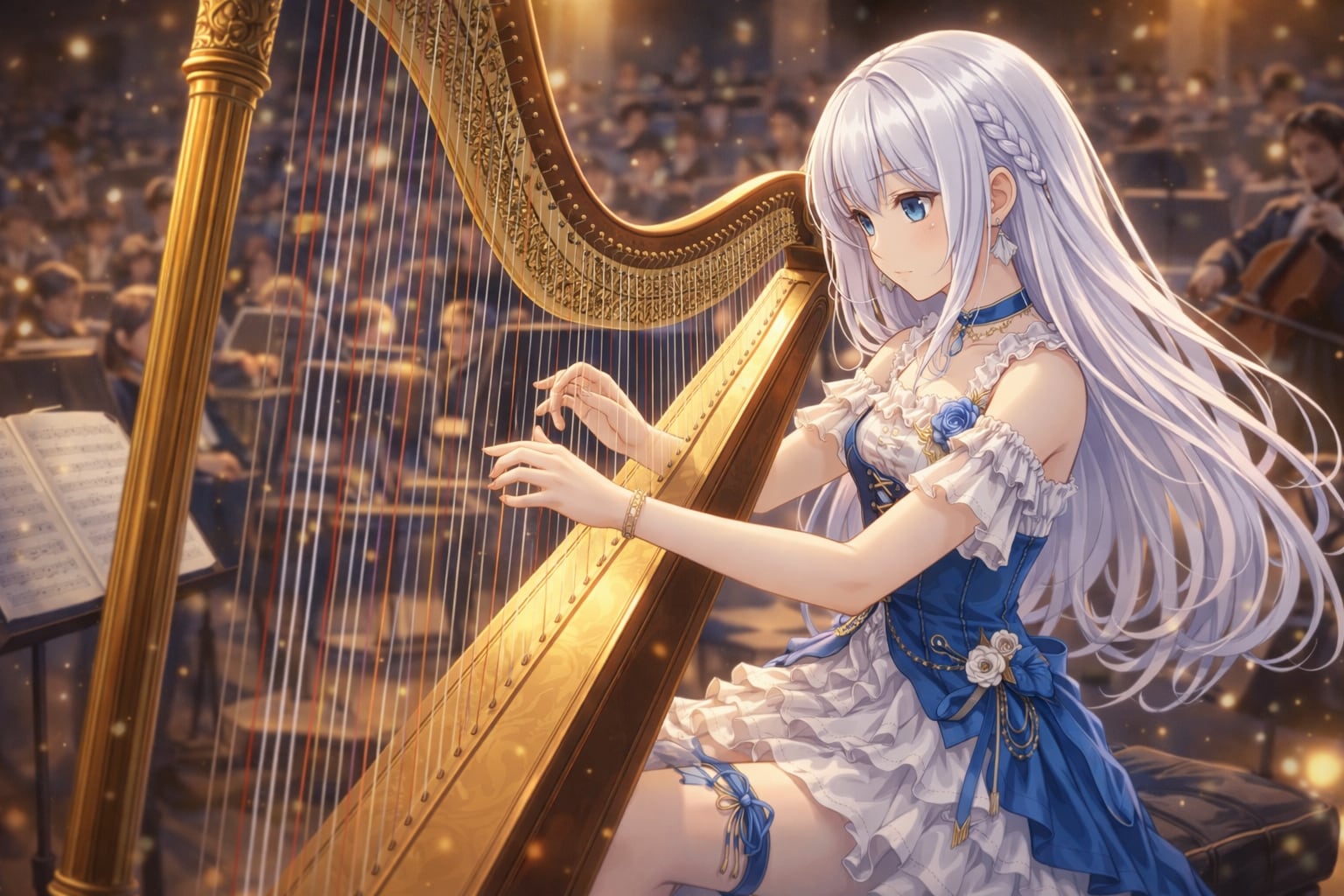 金色の弦が静寂を切り裂く瞬間 | の人気AIイラスト・グラビア