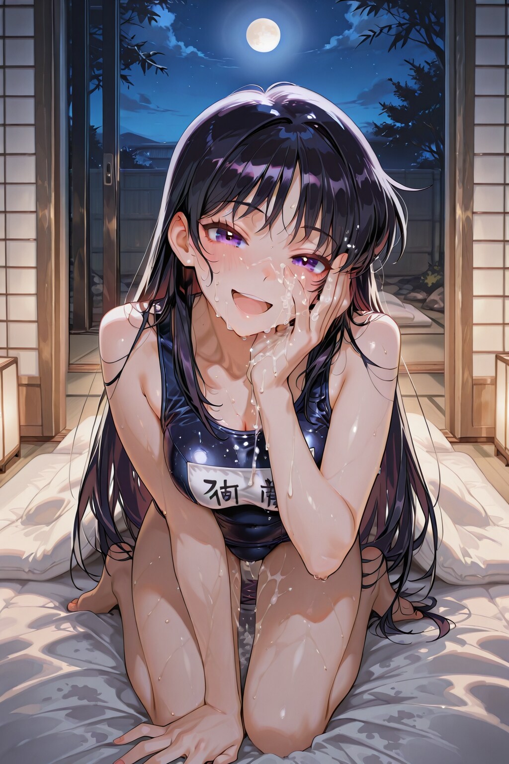 月夜に顔射4