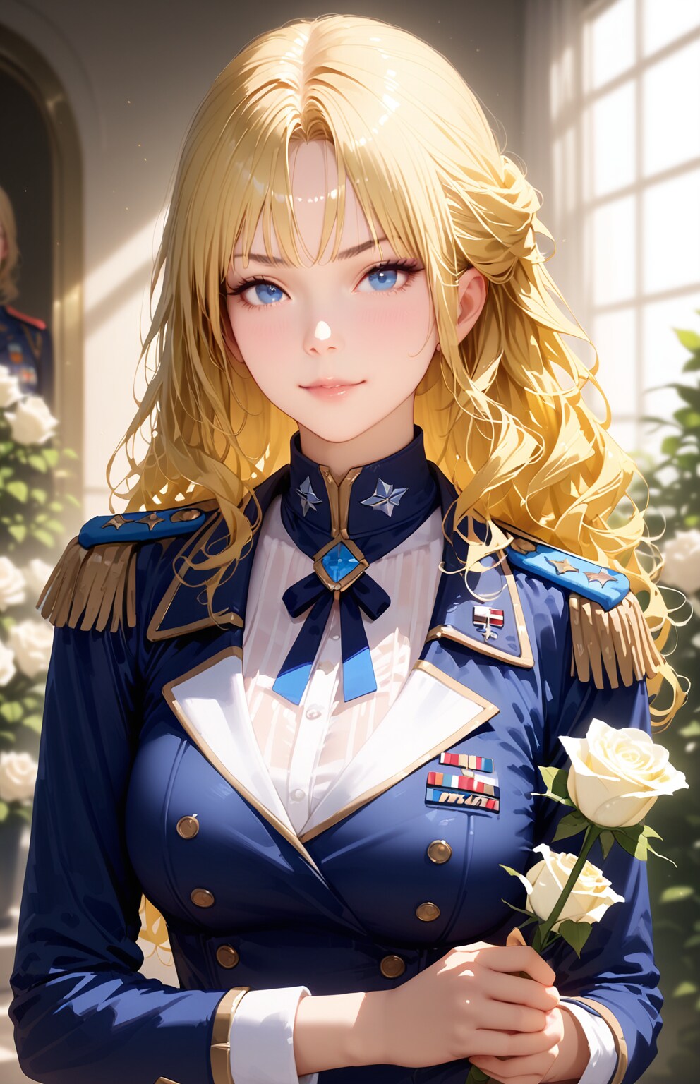 白薔薇を抱く令嬢 | の人気AIイラスト・グラビア