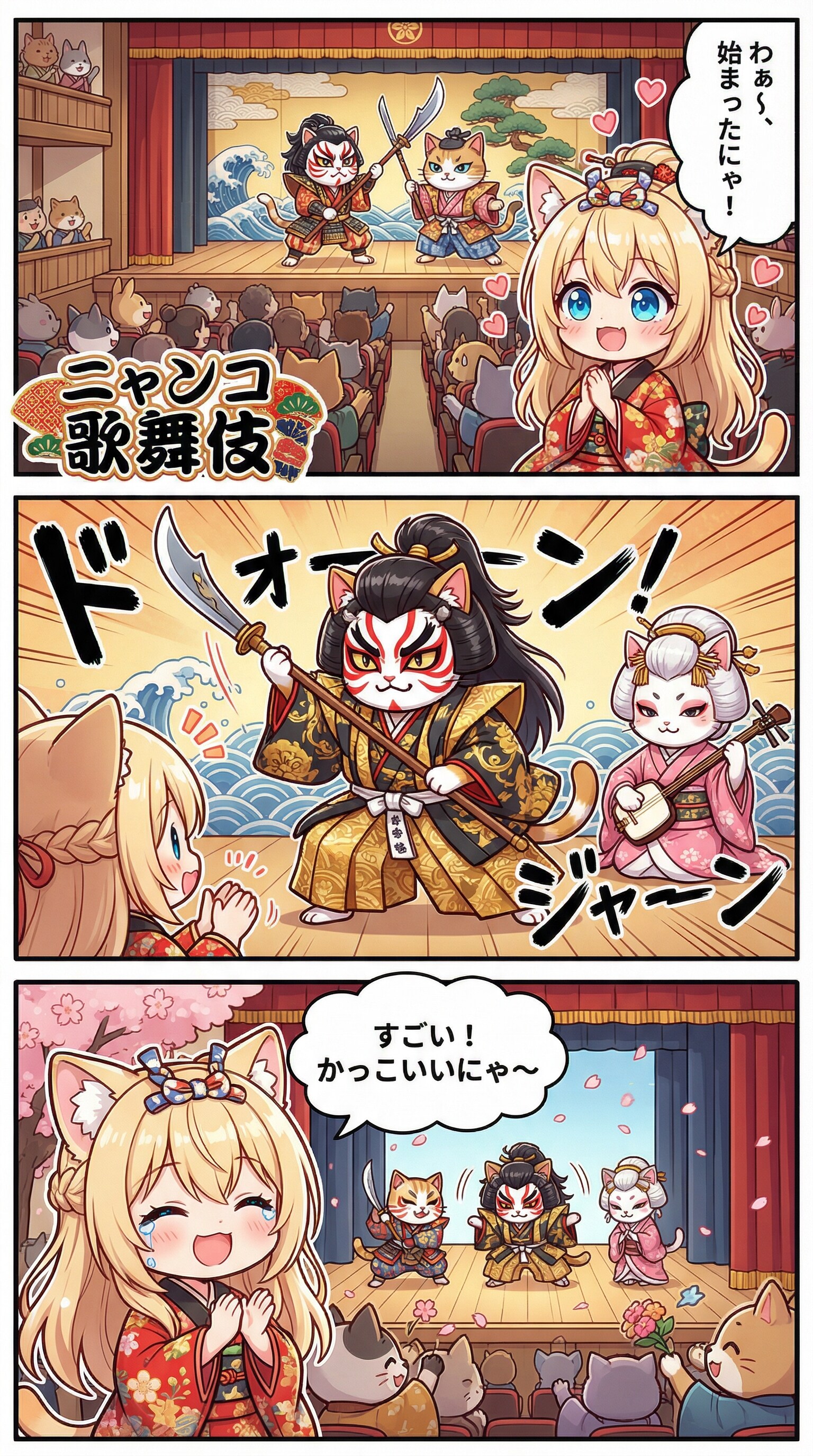 ニャンコ歌舞伎 | の人気AIイラスト・グラビア