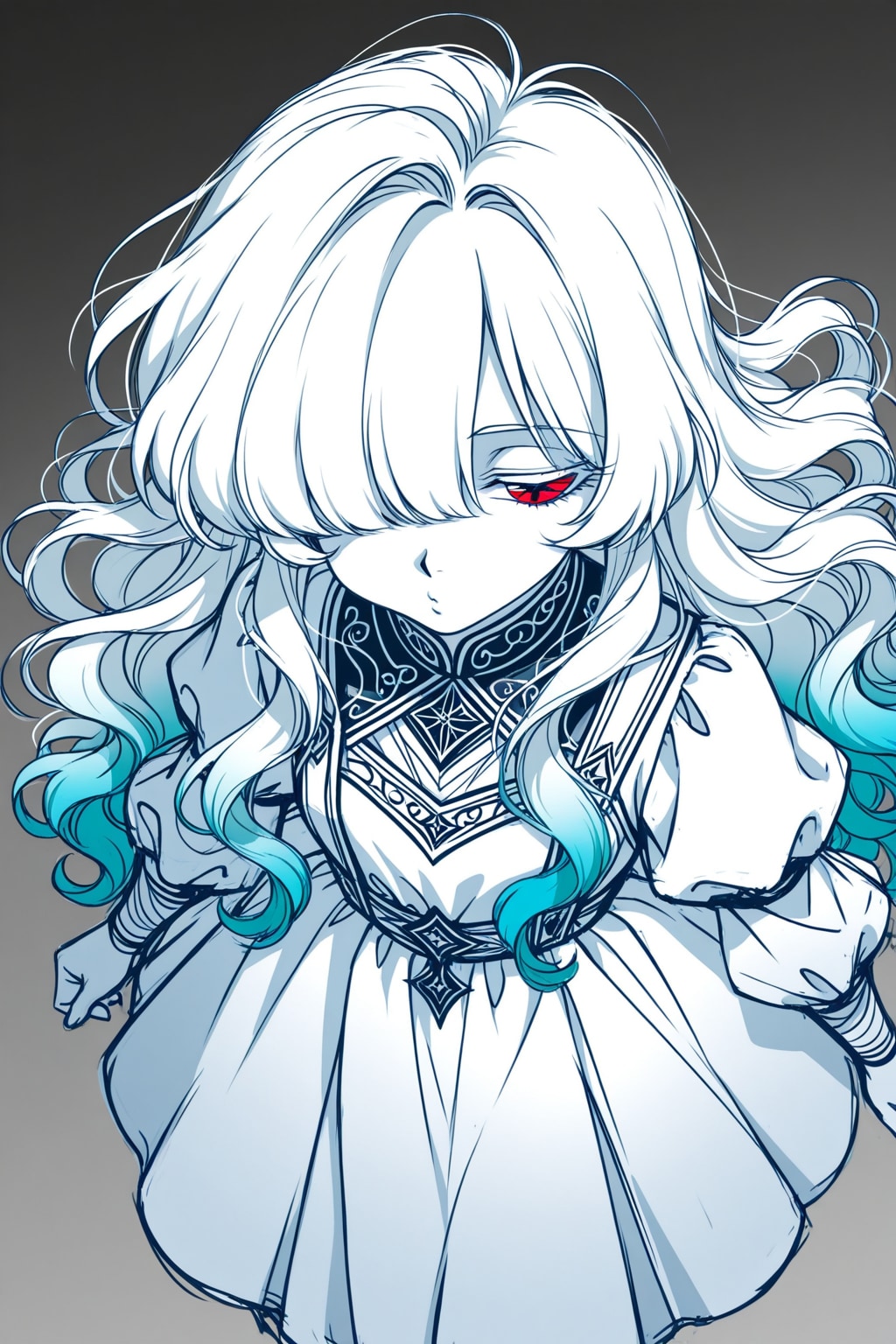 片目隠れ白い人 | の人気AIイラスト・グラビア