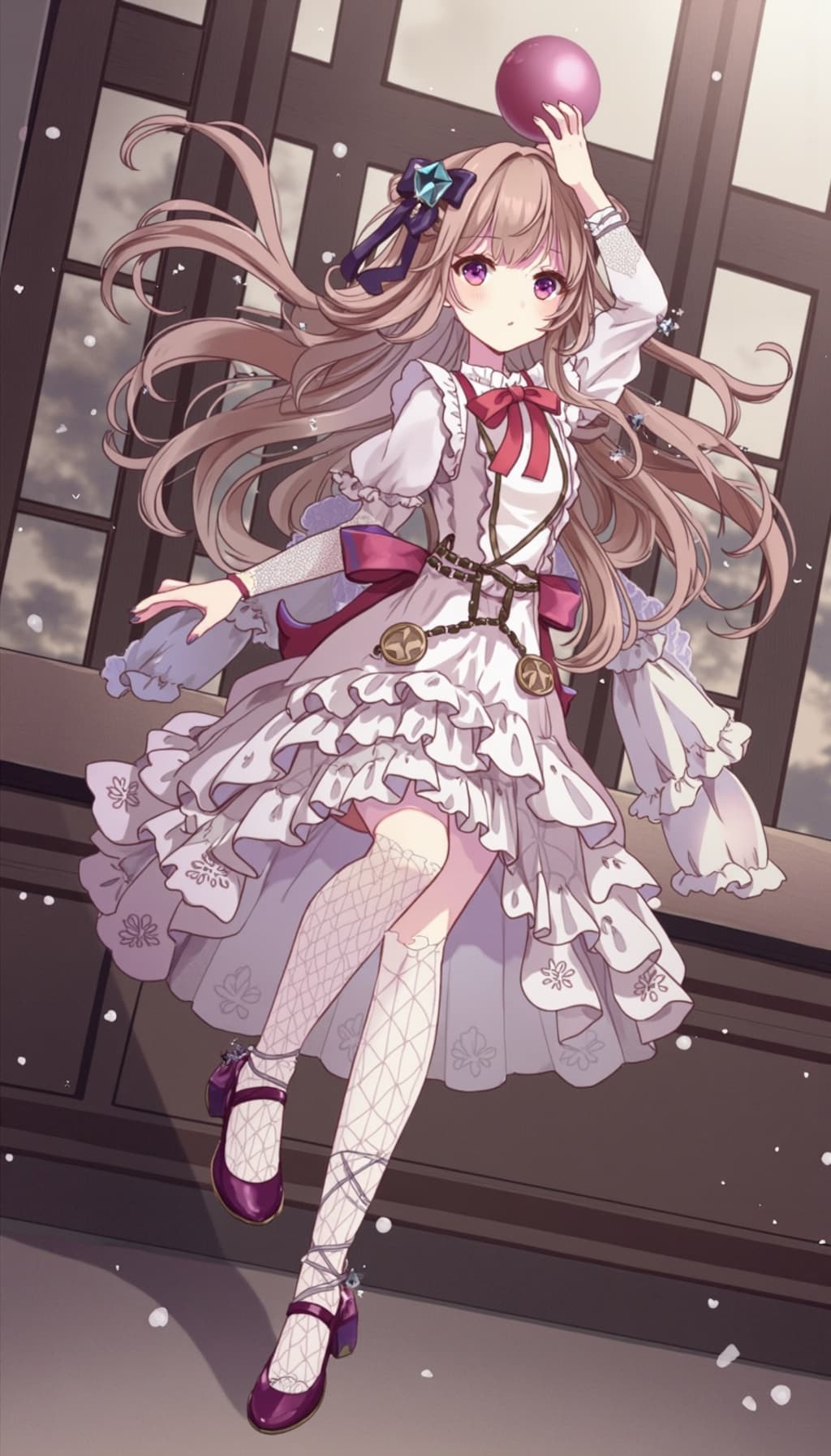 緋色の珠を掲げる少女