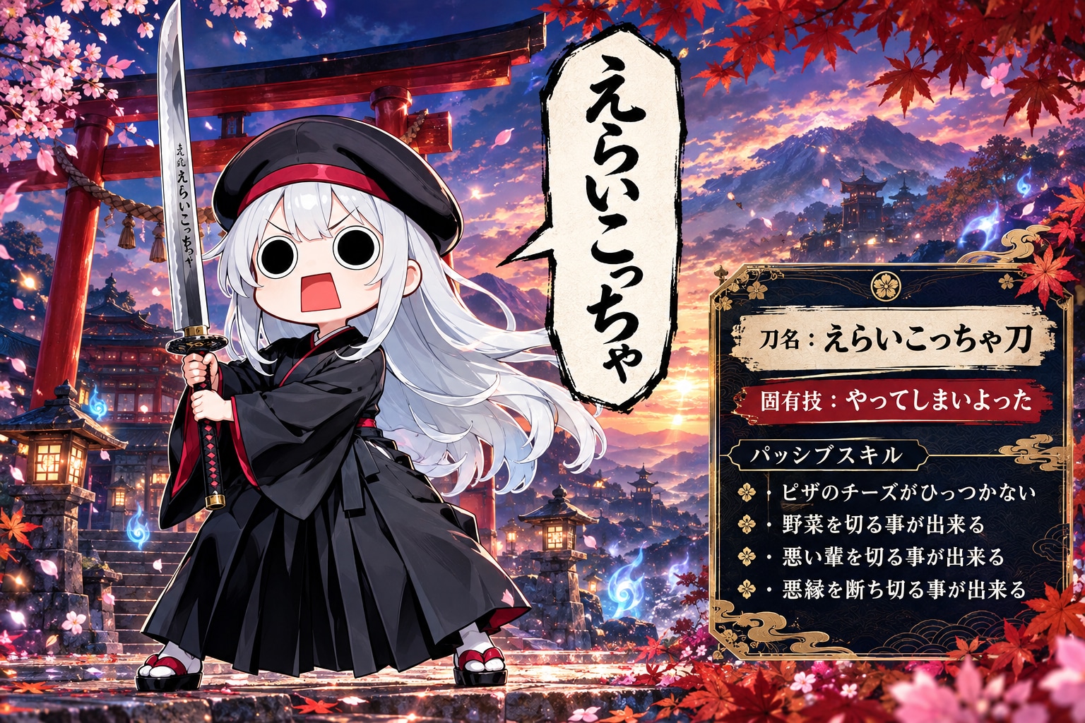 えらいこっちゃ刀を持つえらいこっちゃ嬢 | の人気AIイラスト・グラビア