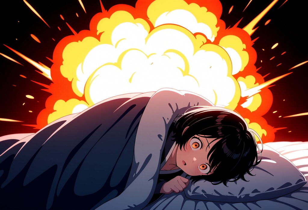 寝具の突発的飛翔