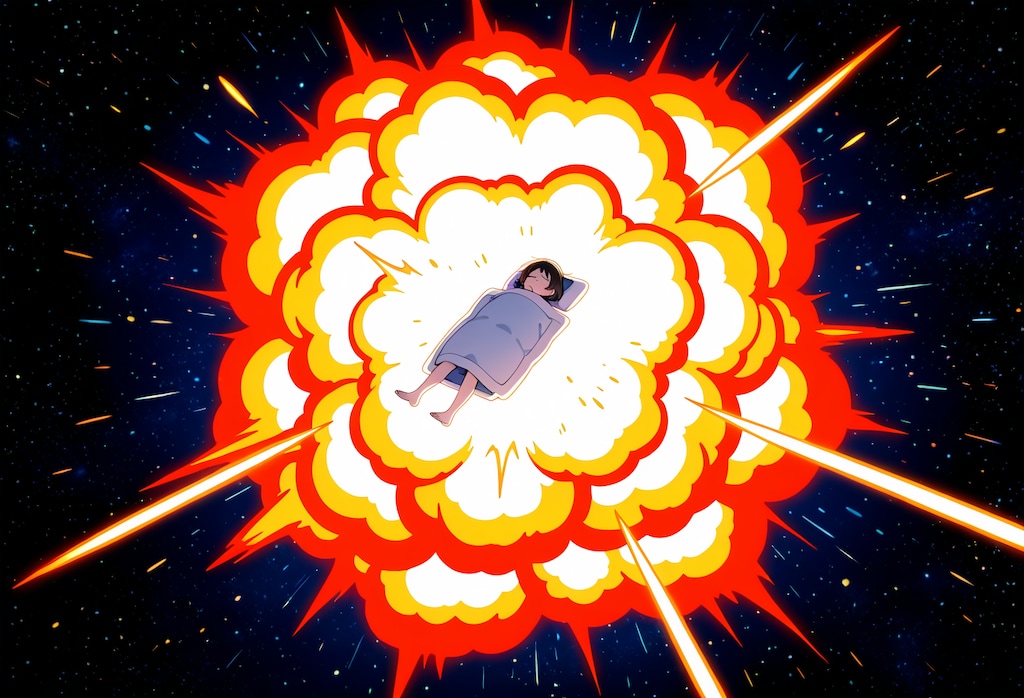 寝具の突発的飛翔