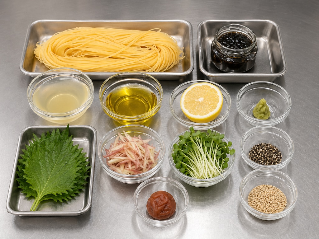 ごはんですよ！香る、夏香味野菜の冷製磯パスタ