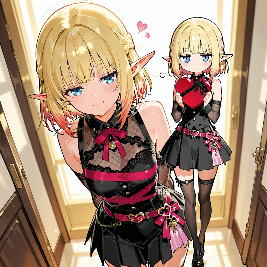 バレンタインなエルフの女の子