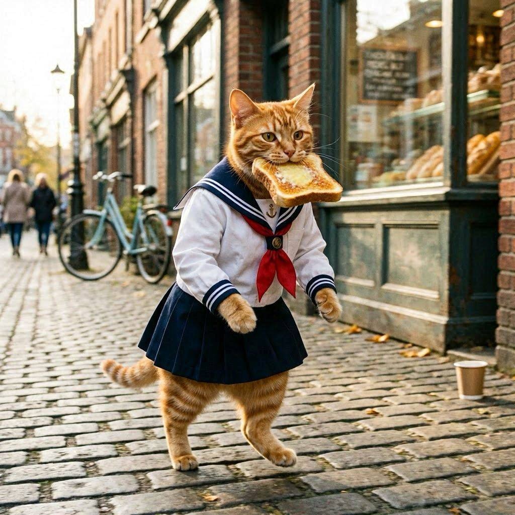 ちこくちこくする猫