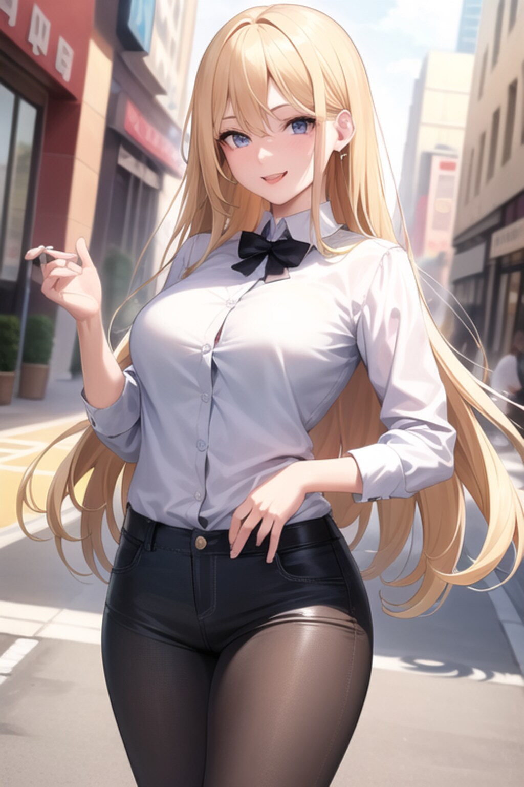 買い物する金色の髪の少女