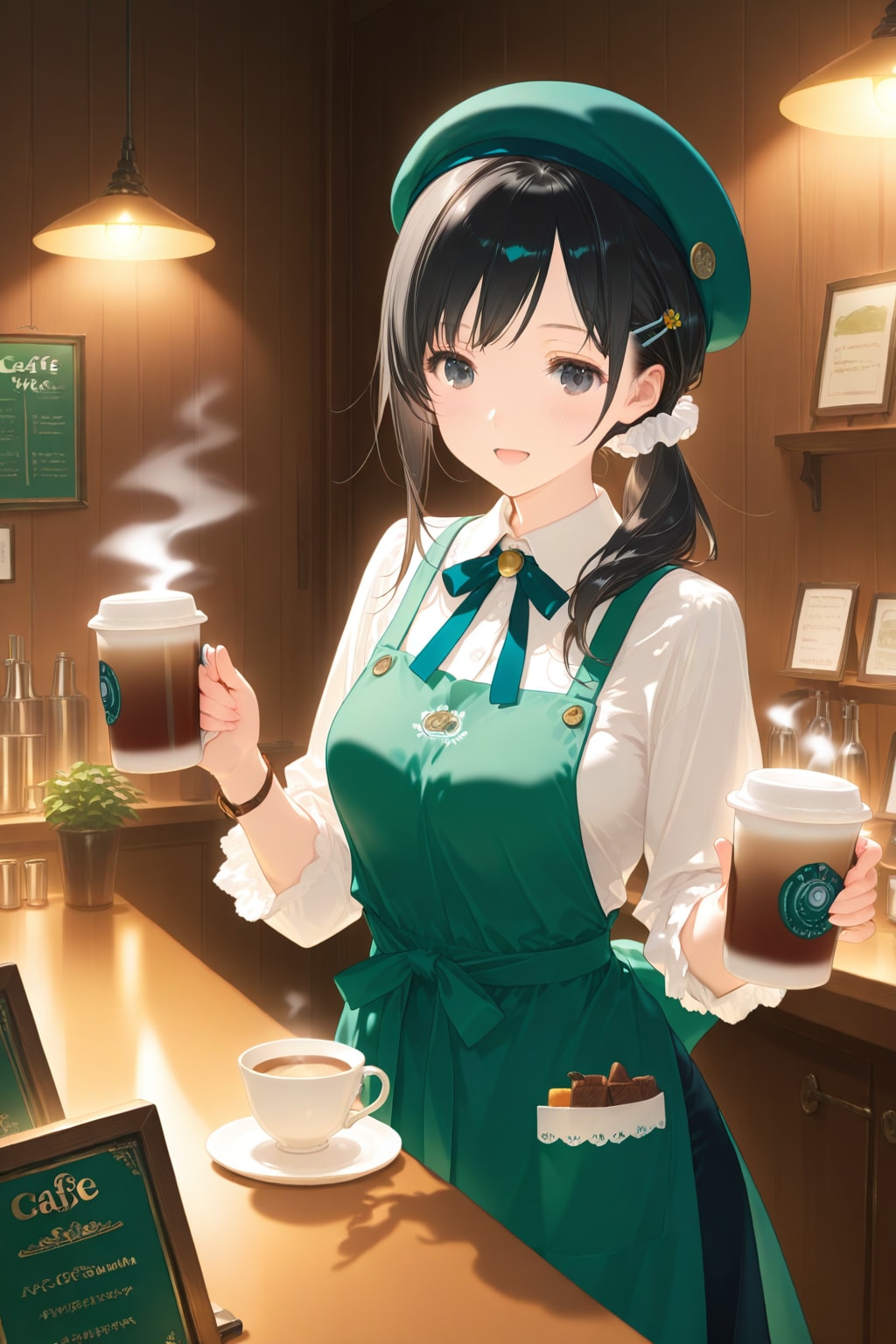 カフェスタッフな長女ちゃん🌸✨