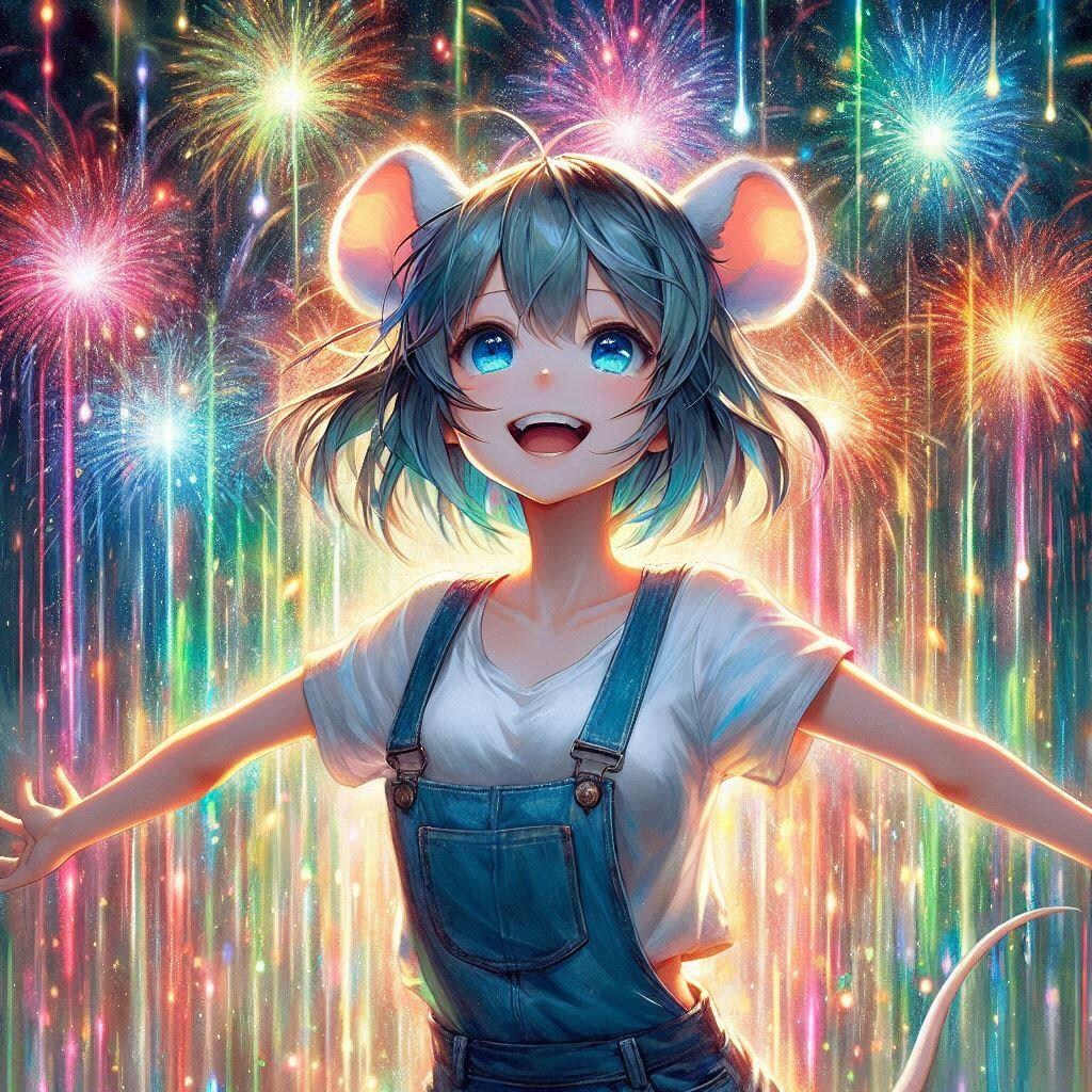 村の花火大会。