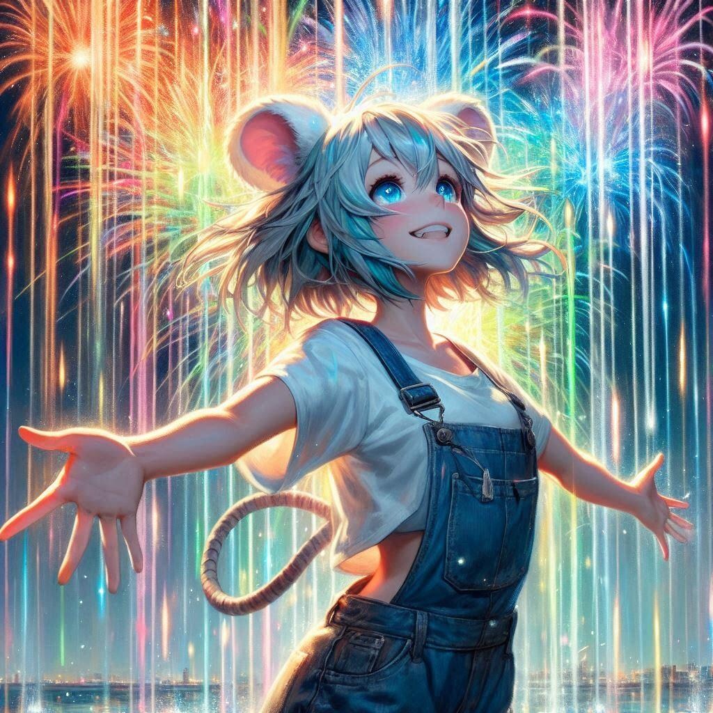 村の花火大会。