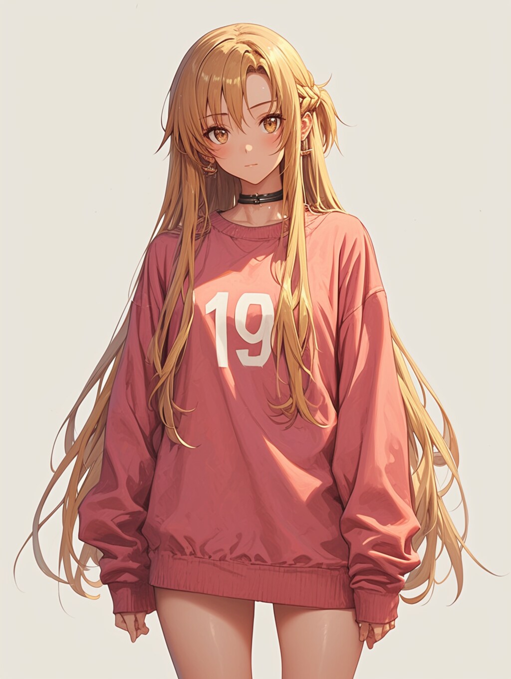 部屋着のアスナ