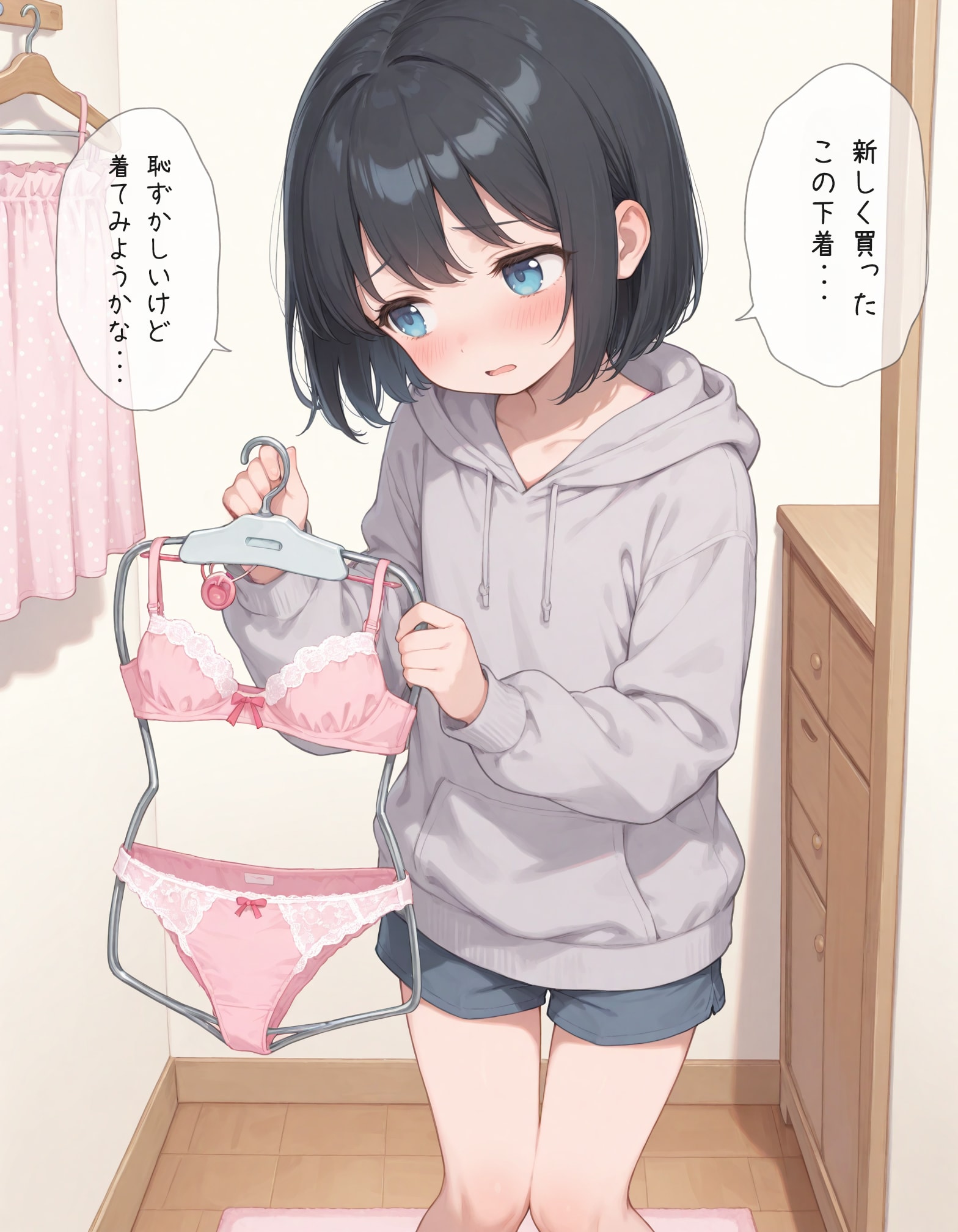 女の子の下着をつける男の娘