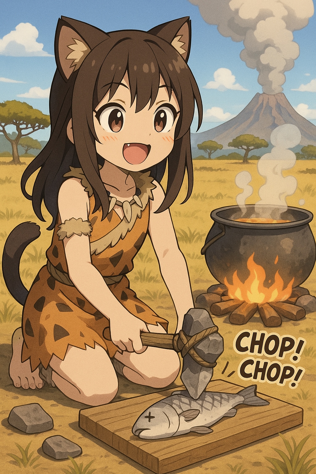 石器時代のワイルドな料理！！