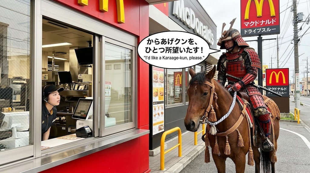 馬でドライブスルー