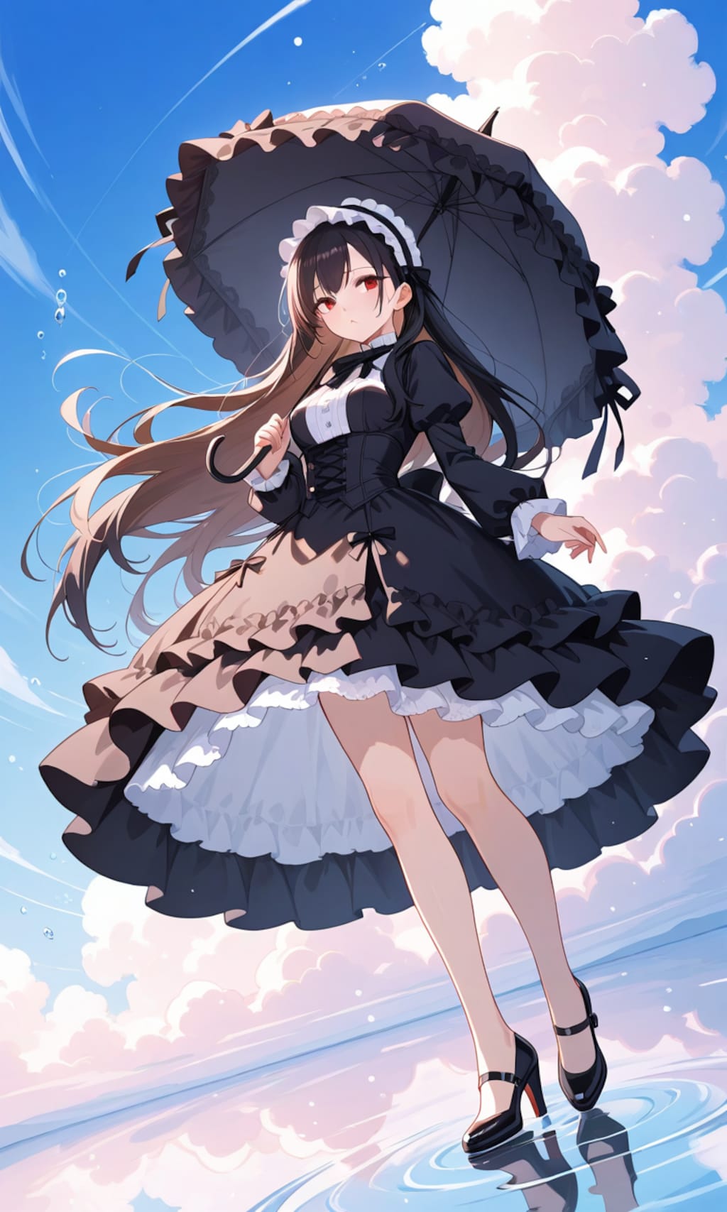 水面に降り立つ