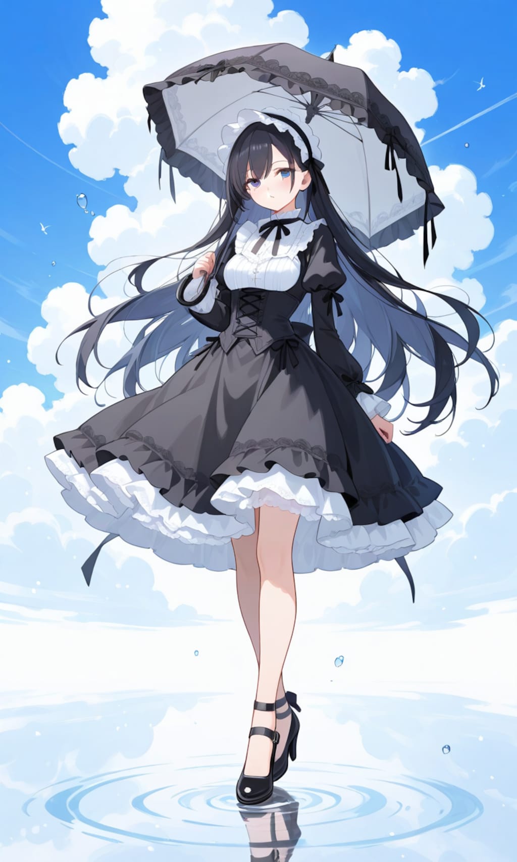 水面に降り立つ