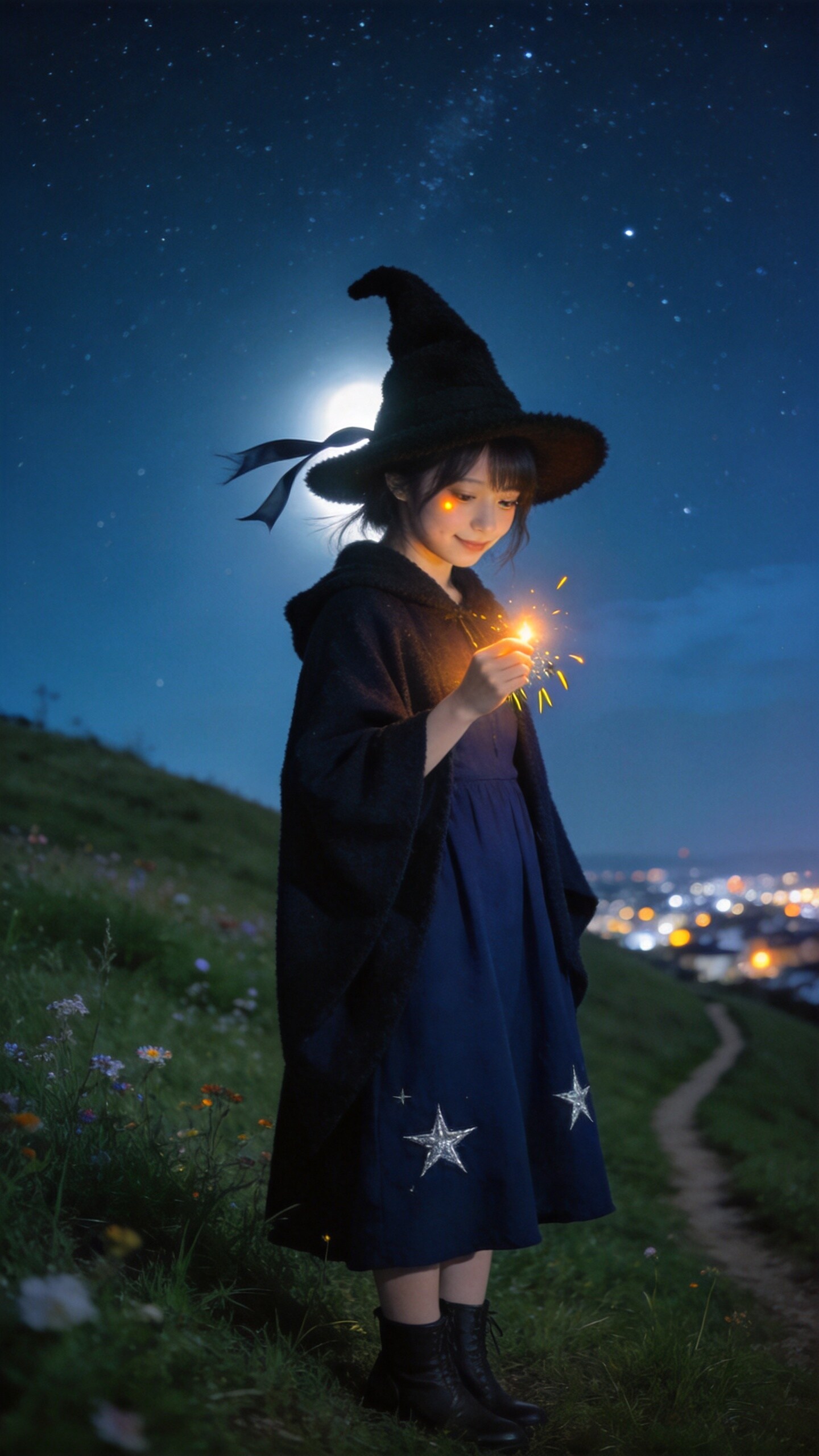 A Little Witch Under the Moon