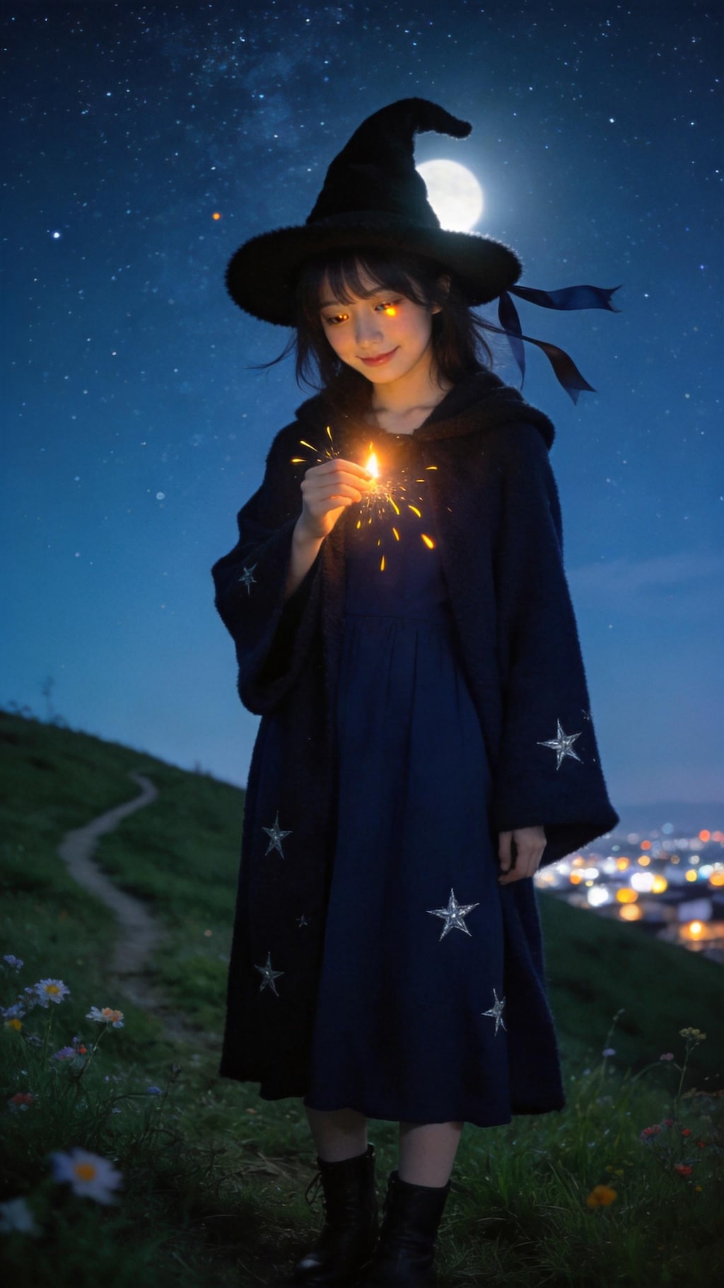 A Little Witch Under the Moon