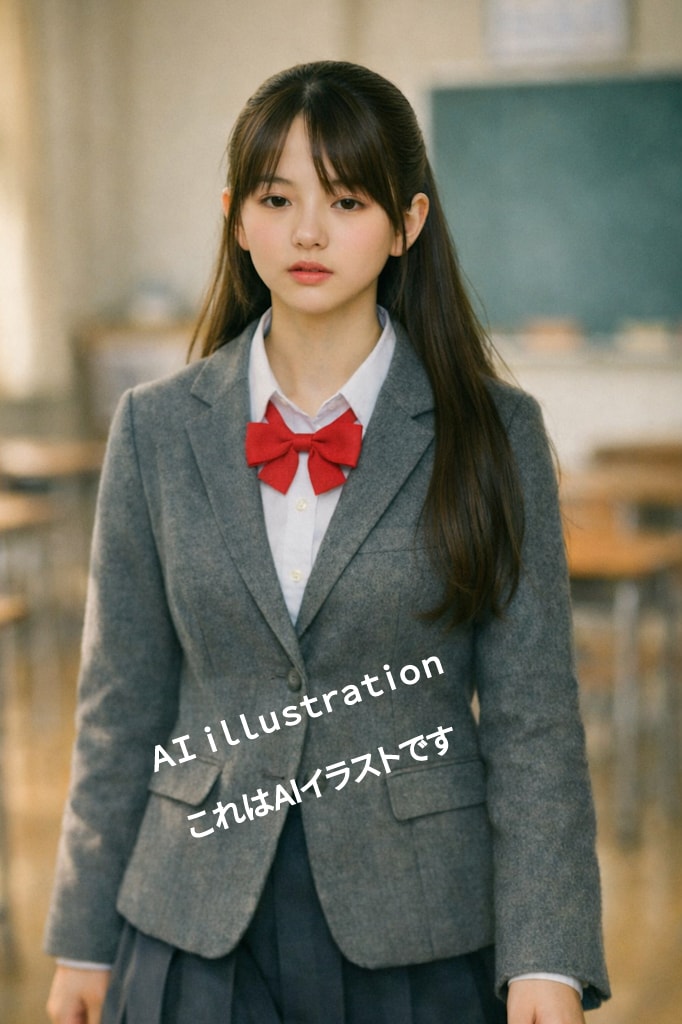 笑顔が消えたあの瞬間が、ずっと残っている。   髪を解いた姿は、あの日だけだった。   数日後、彼女はその長い髪を切り落とした。 | の人気AIイラスト・グラビア