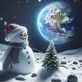 月の雪男　snowman in moon 3枚目