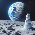 月の雪男　snowman in moon 2枚目