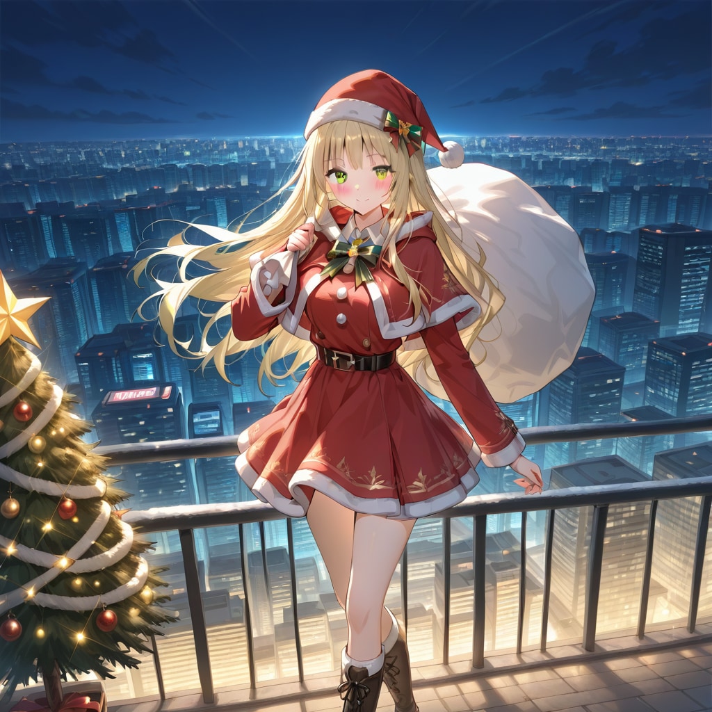 サンタのコスプレをする女の子 | の人気AIイラスト・グラビア