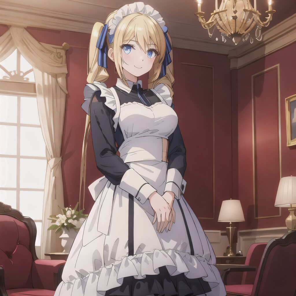 金髪ツインテでメイド服の少女