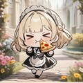 🌸花の庭 おピッツァもぐもぐ メイドちゃん🌸 8枚目